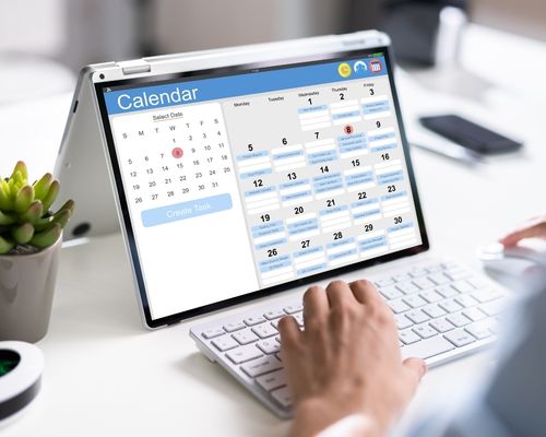 Online appointment booking website interface