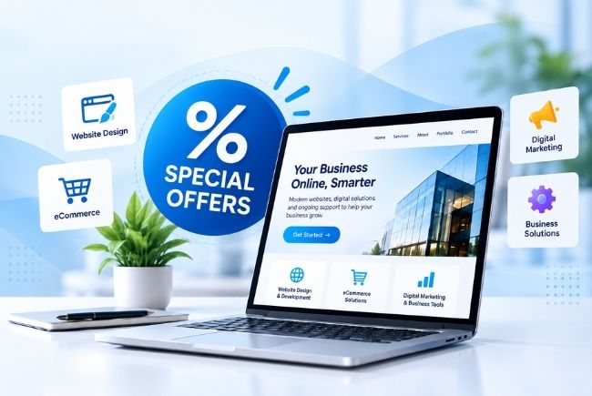 Exclusive website design and digital service offers